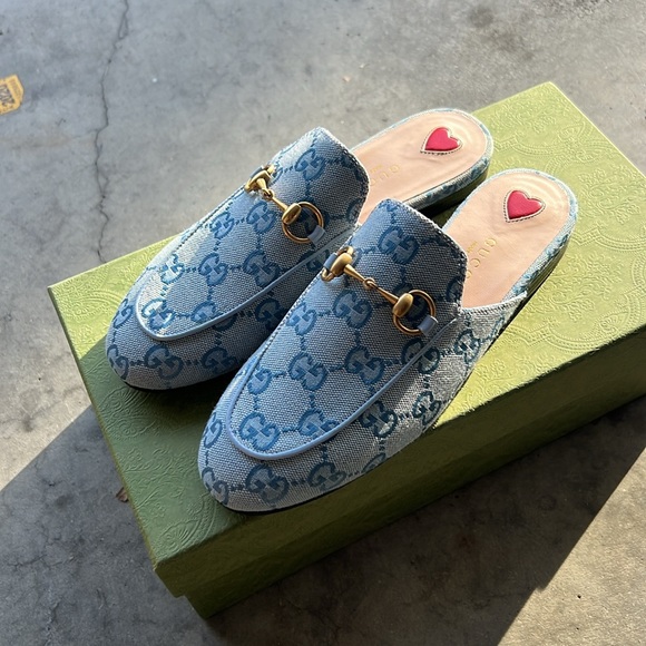Gucci Logo Canvas Princetown Mule - Picture 3 of 8